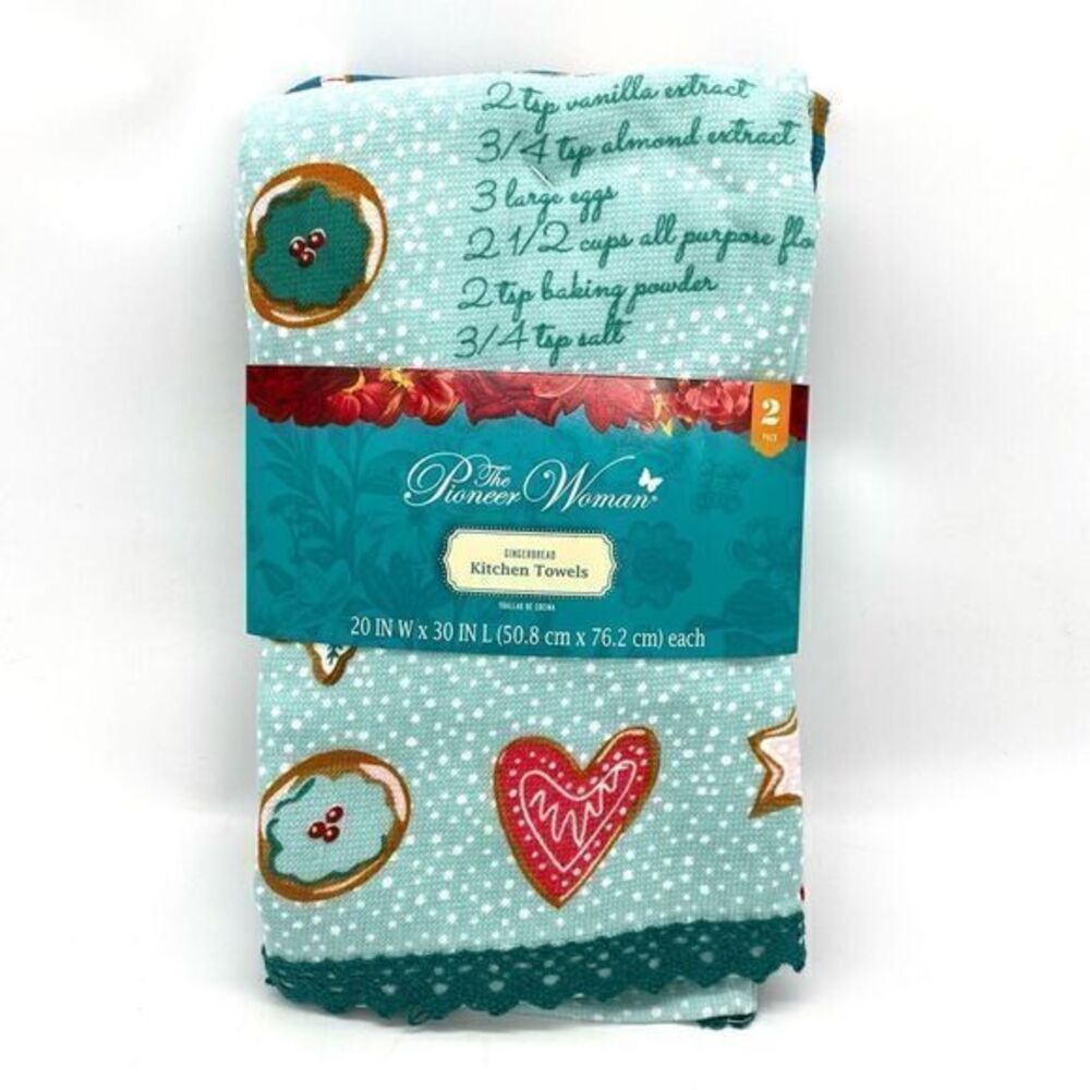 The Pioneer Woman Gingerbread Kitchen Towel Set New